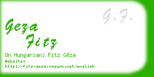 geza fitz business card